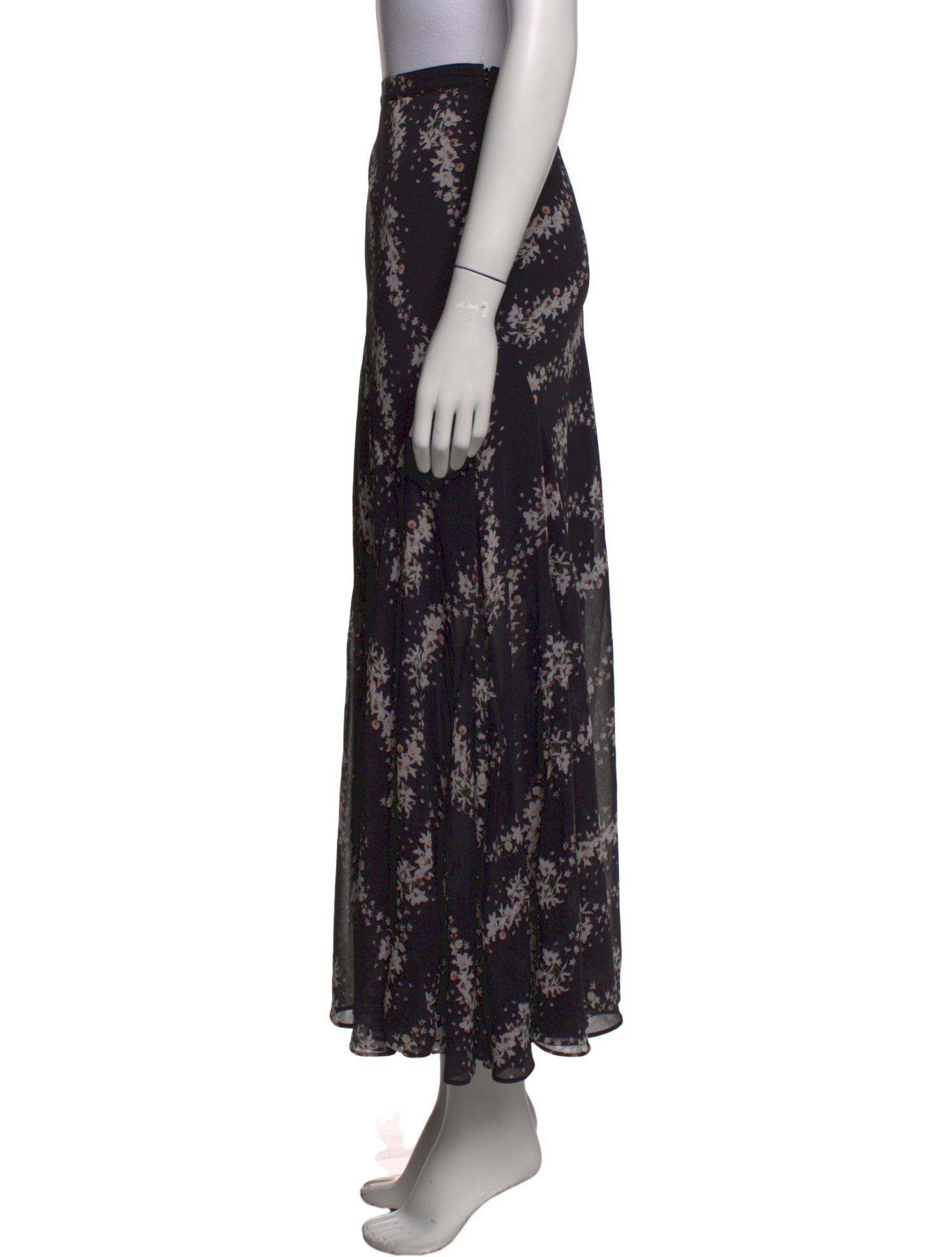 AllSaints Floral Print Long Skirt