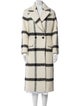 AllSaints Wool Plaid Print Faux Fur Coat