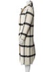 AllSaints Wool Plaid Print Faux Fur Coat
