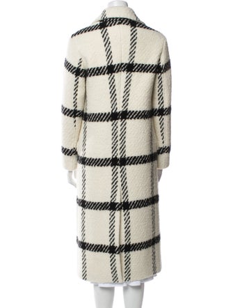 AllSaints Wool Plaid Print Faux Fur Coat