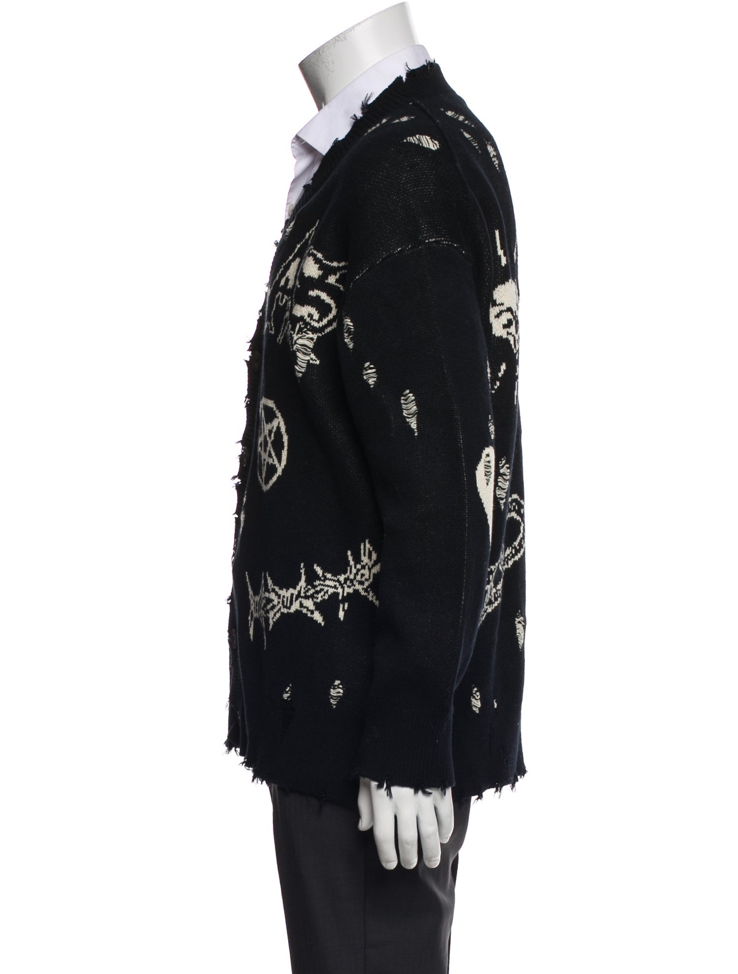 AllSaints Graphic Print V-Neck Cardigan