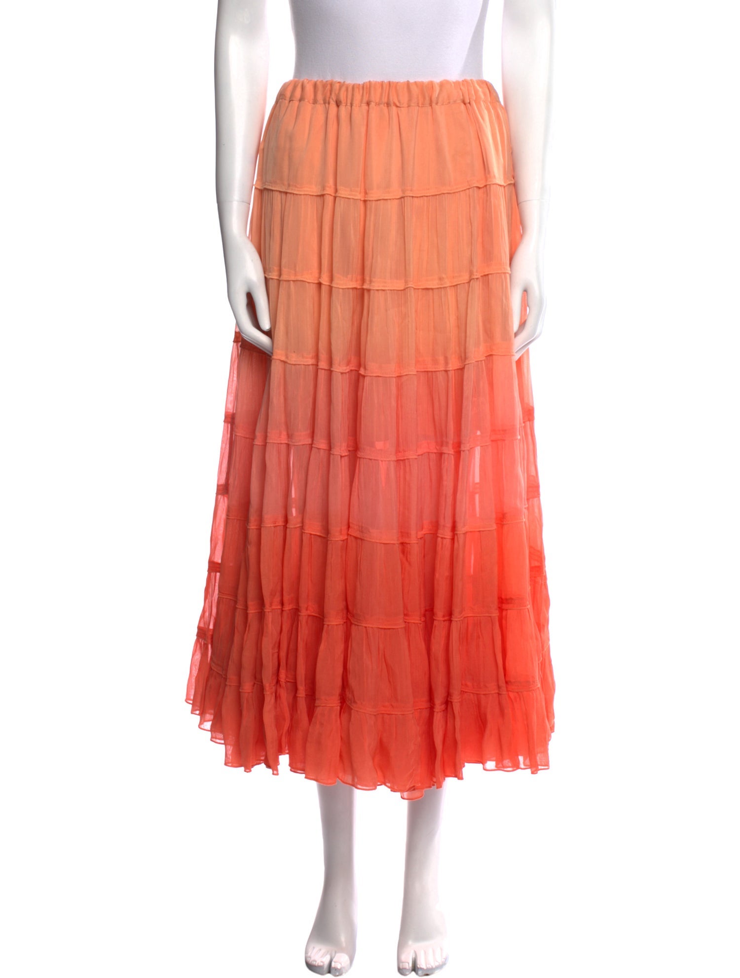 AllSaints Ruffle Embellishment Midi Length Skirt