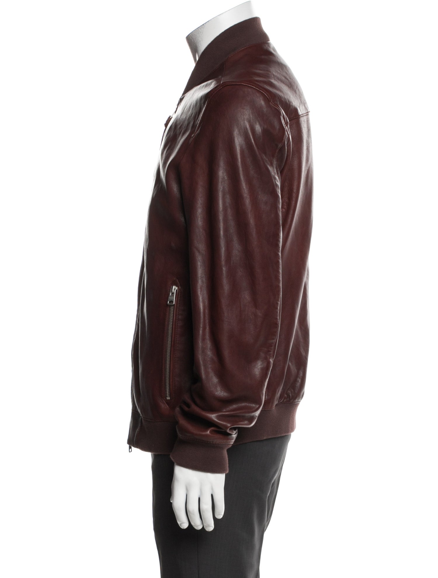 AllSaints Leather Bomber Jacket
