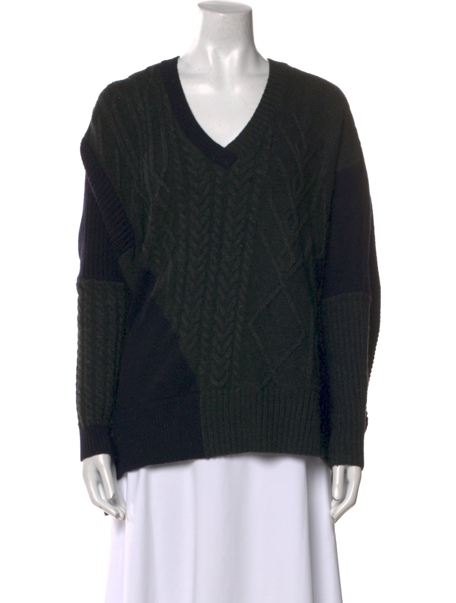 AllSaints Printed V-Neck Sweater