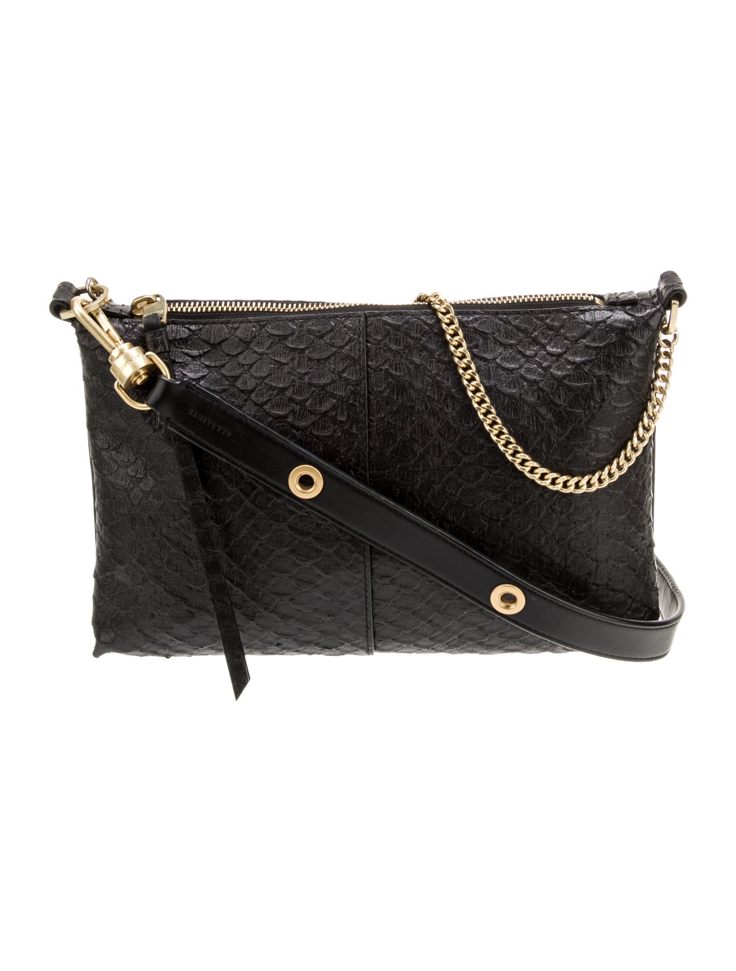 AllSaints Embossed Leather Messenger Bag