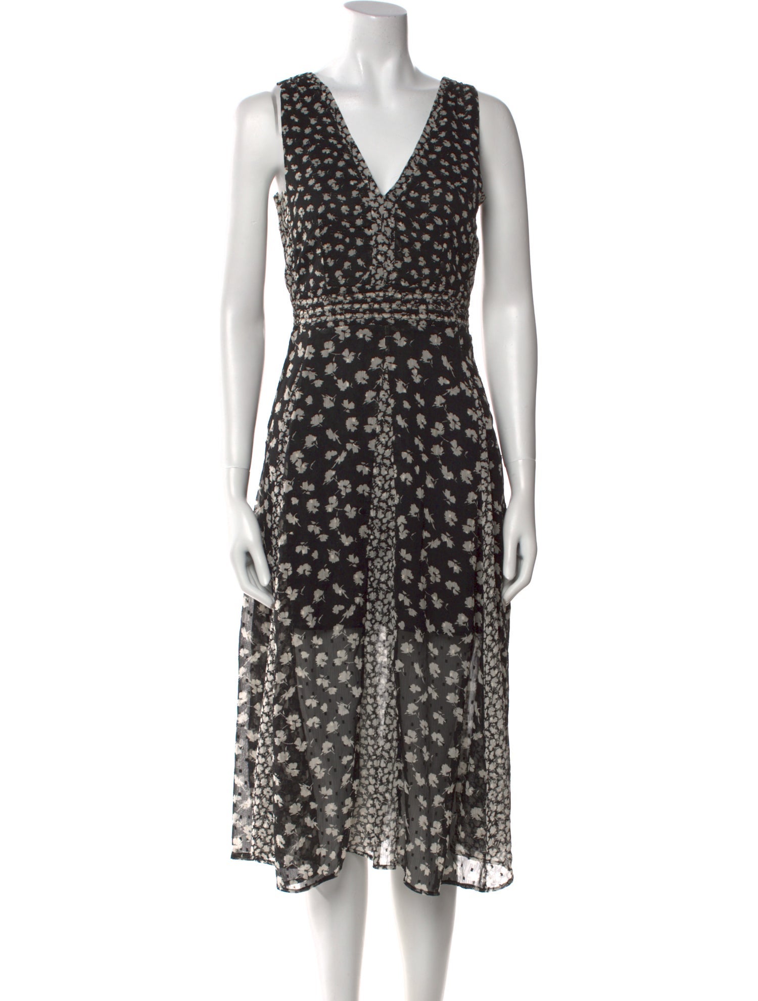 AllSaints Printed Midi Length Dress