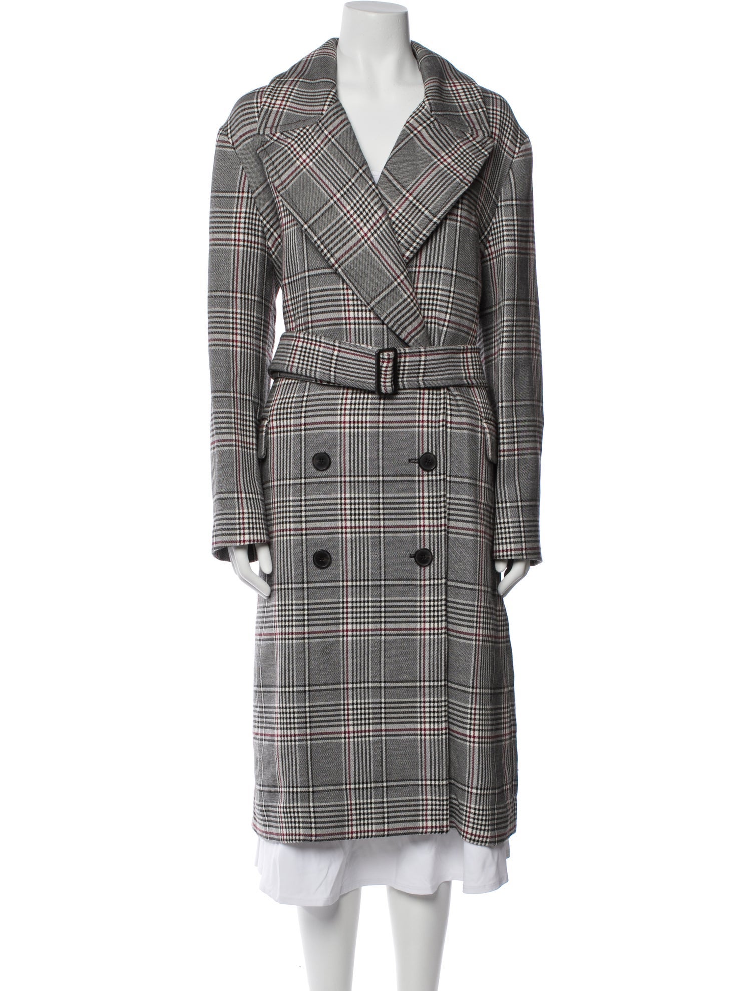 AllSaints Plaid Print Trench Coat