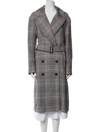 AllSaints Plaid Print Trench Coat