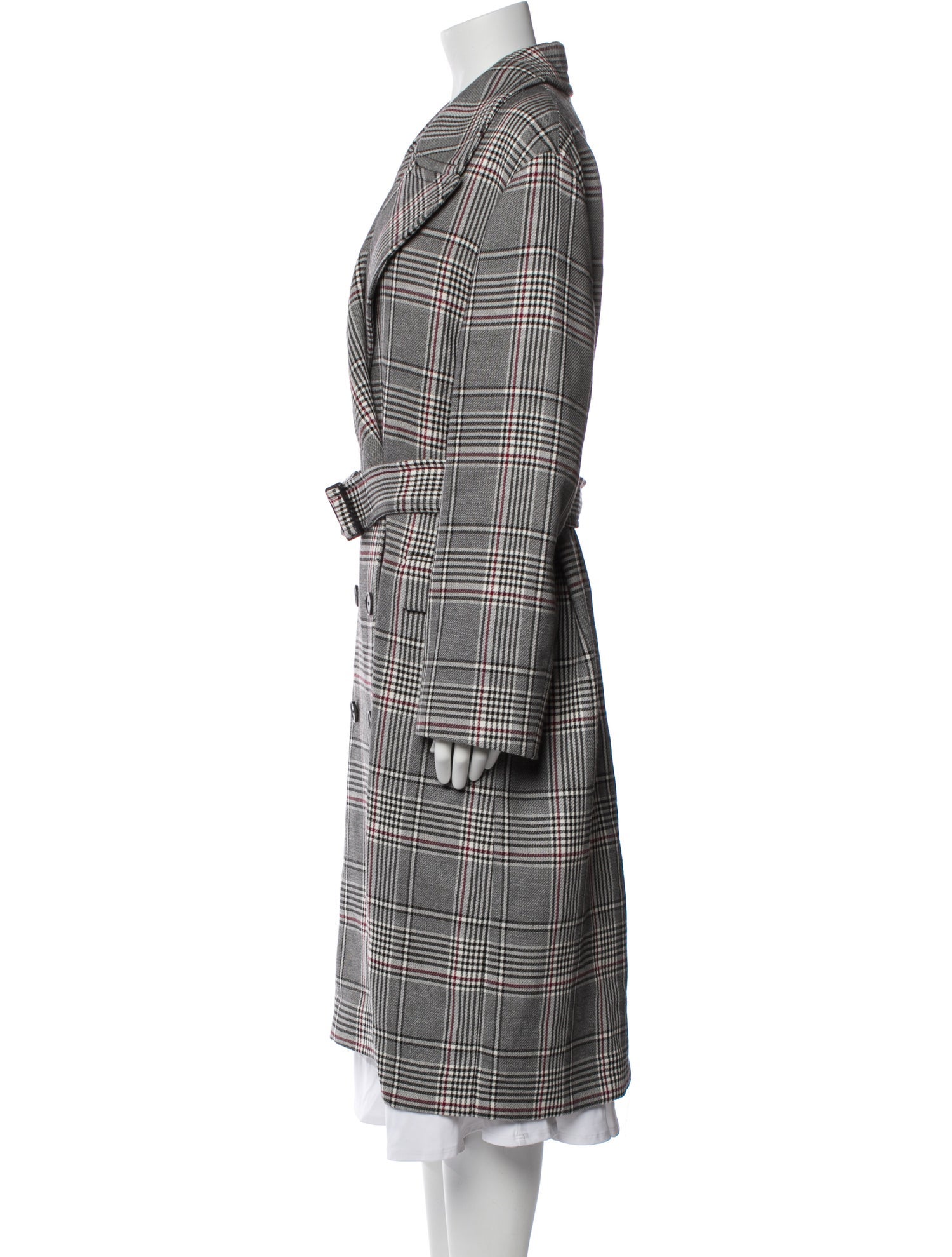 AllSaints Plaid Print Trench Coat