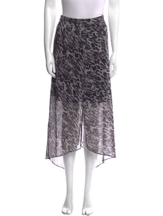 AllSaints Animal Print Midi Length Skirt