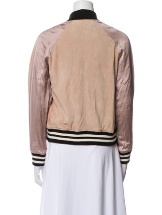 AllSaints Suede Striped Bomber Jacket