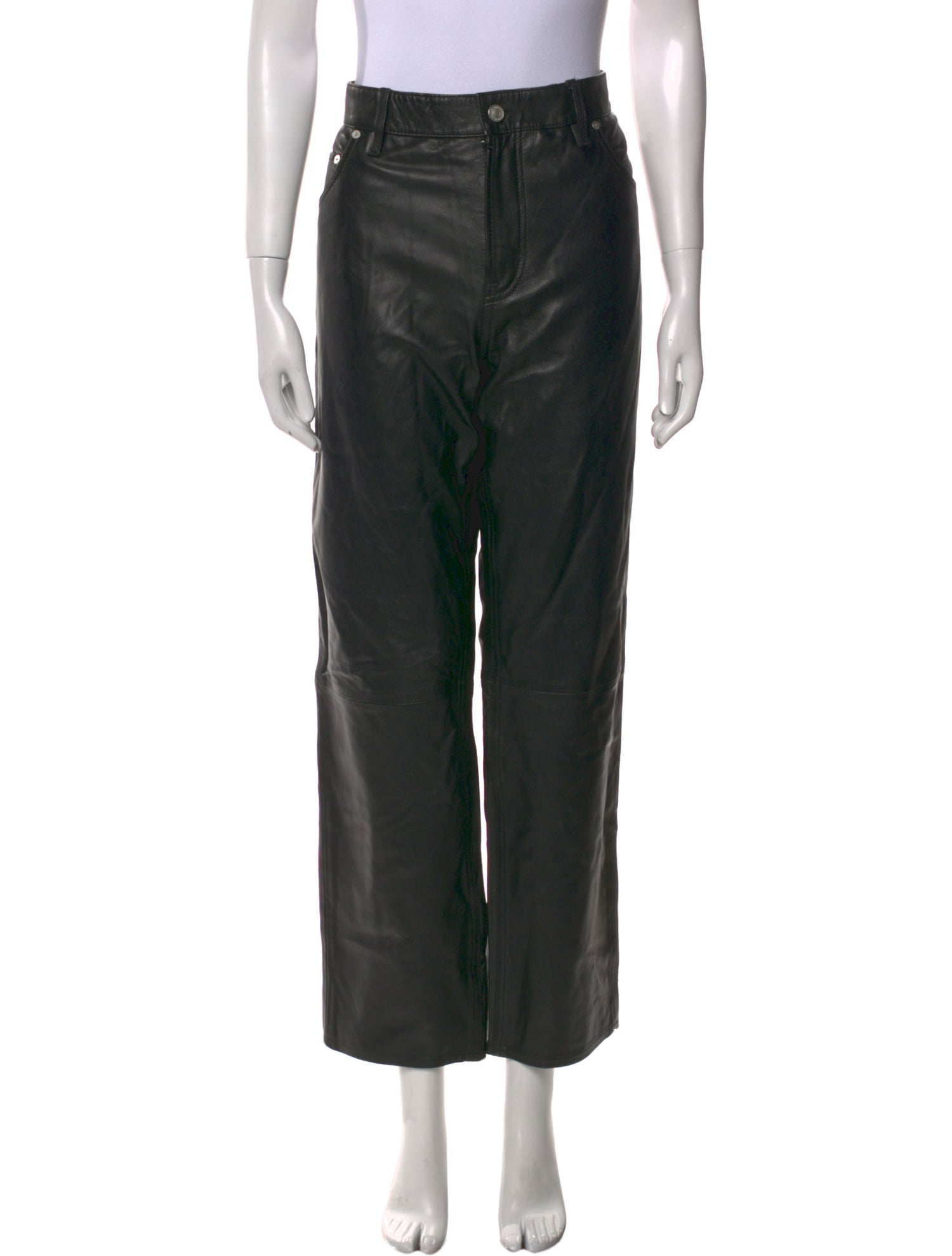 AllSaints Leather Straight Leg Pants w/ Tags