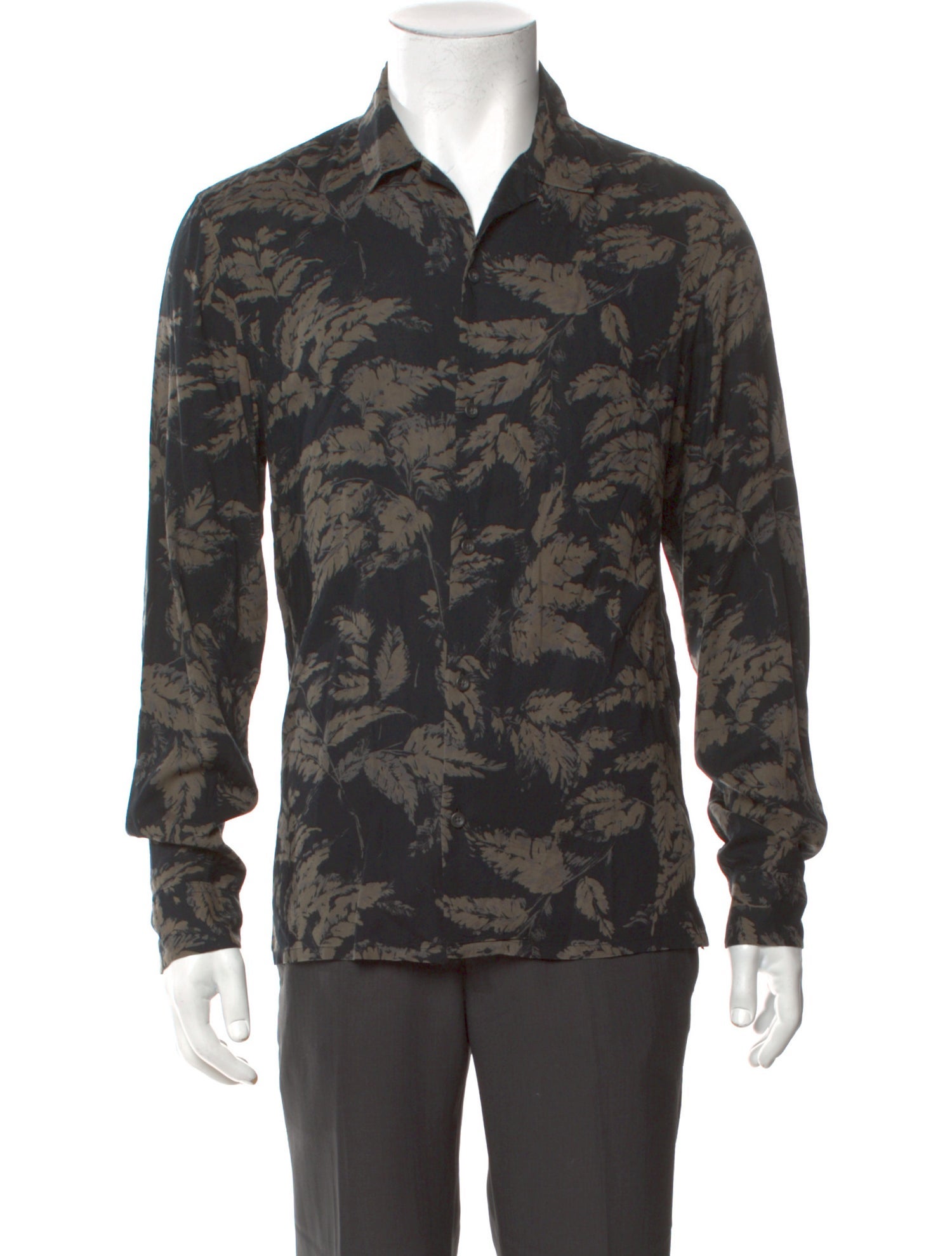 AllSaints Floral Print Long Sleeve Shirt