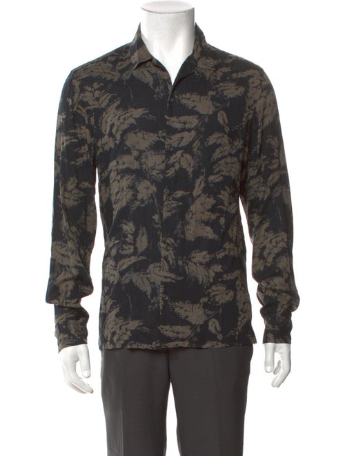 AllSaints Floral Print Long Sleeve Shirt