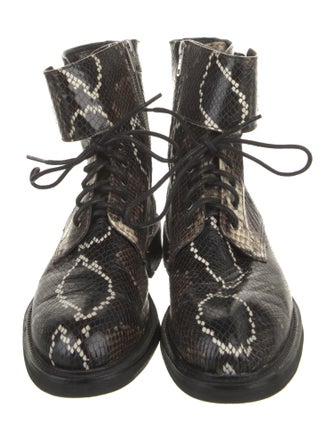 AllSaints Snakeskin Animal Print Combat Boots