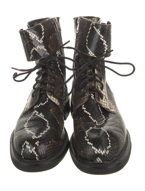 AllSaints Snakeskin Animal Print Combat Boots