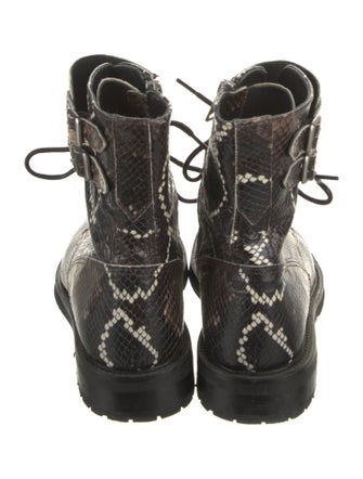 AllSaints Snakeskin Animal Print Combat Boots