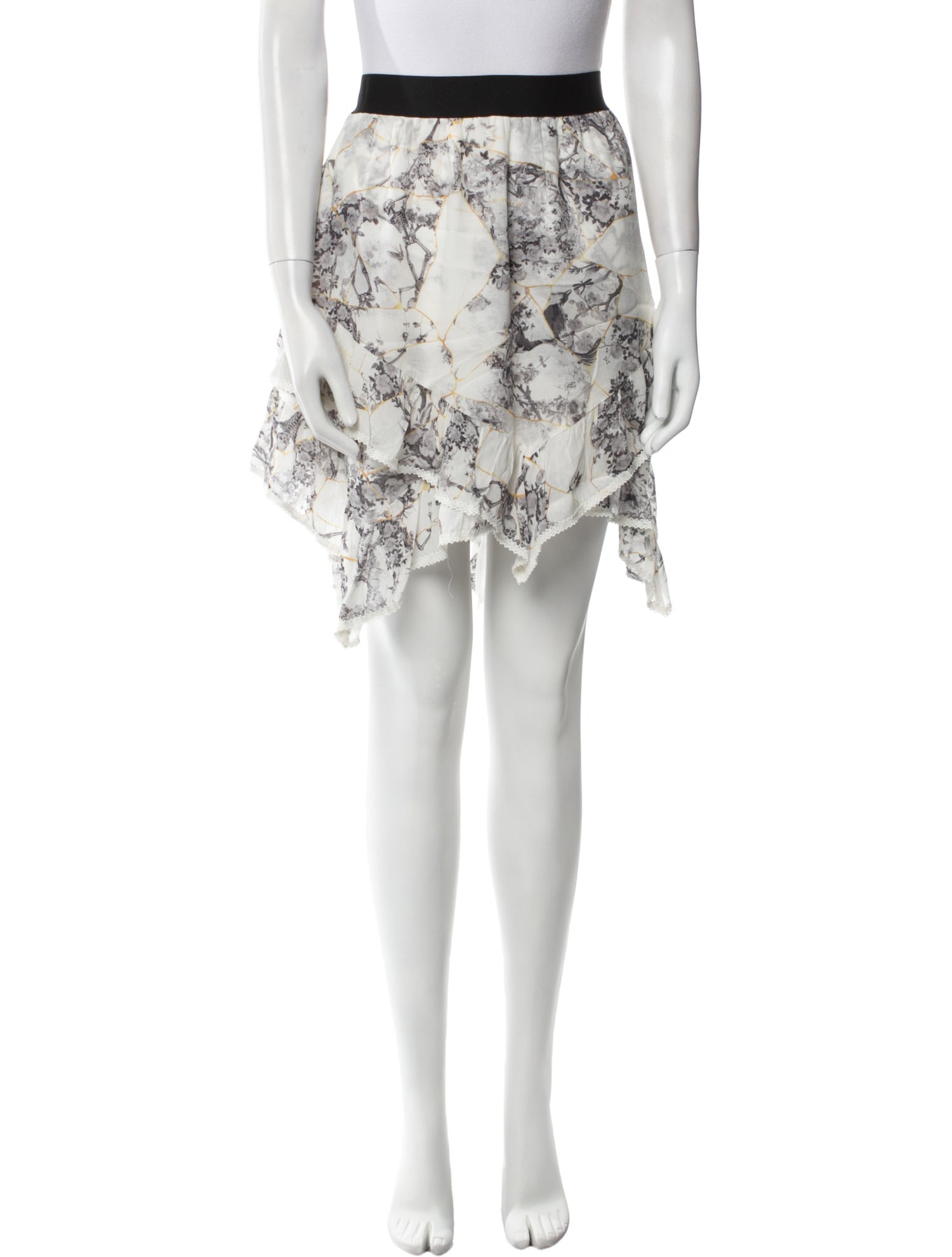 AllSaints Floral Print Knee-Length Skirt w/ Tags