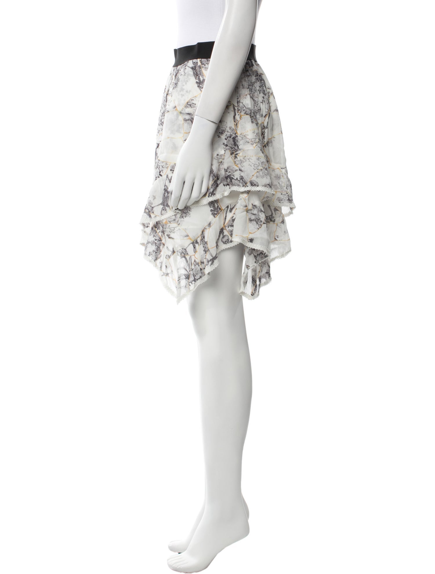 AllSaints Floral Print Knee-Length Skirt w/ Tags