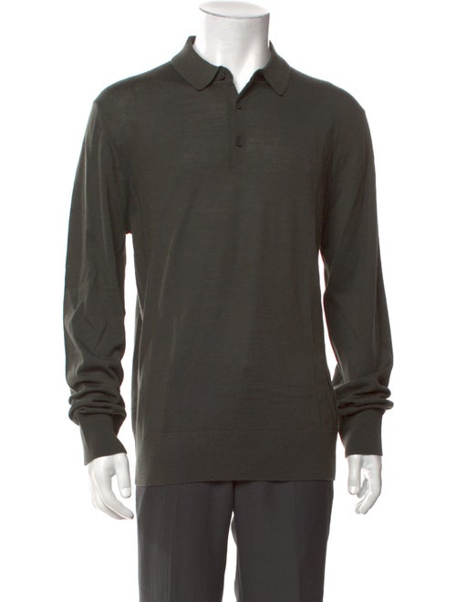 AllSaints Merino Wool Crew Neck Polo Sweater