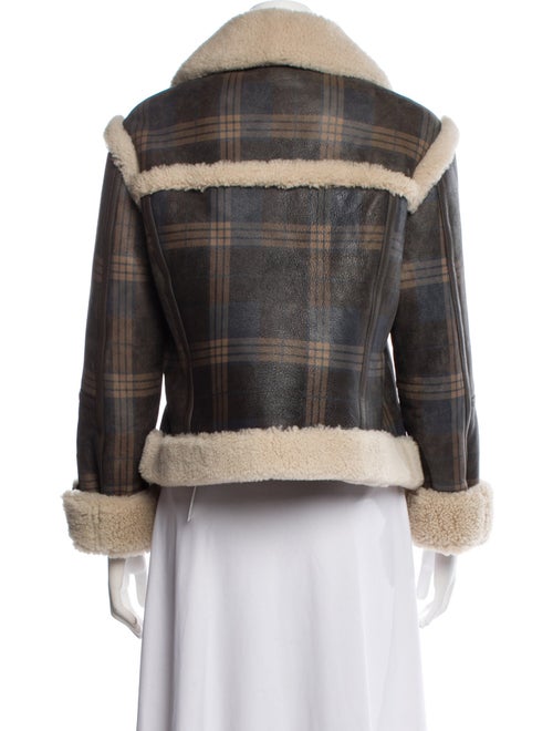 AllSaints Shearling Plaid Print Jacket