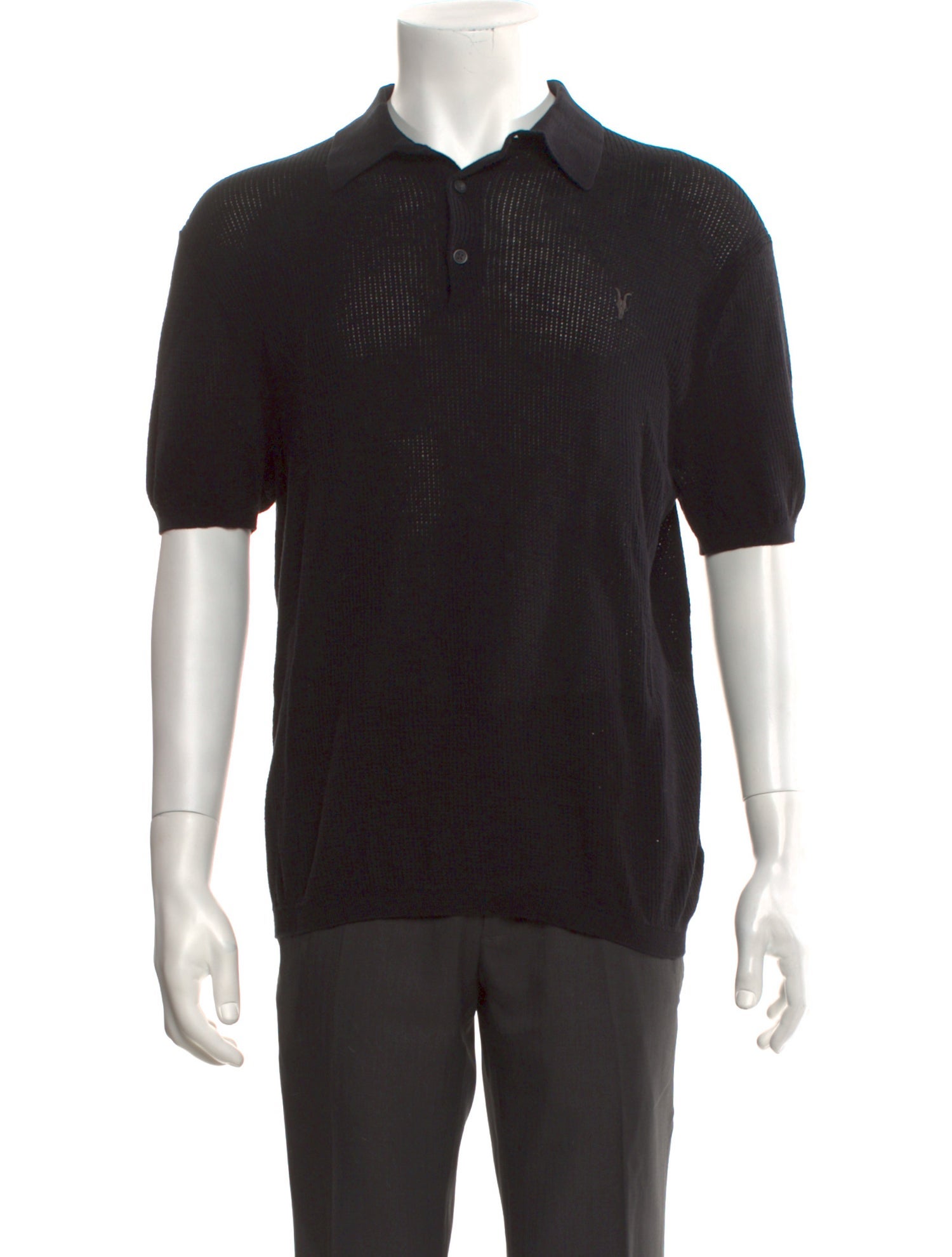 AllSaints Crew Neck Short Sleeve Polo Shirt