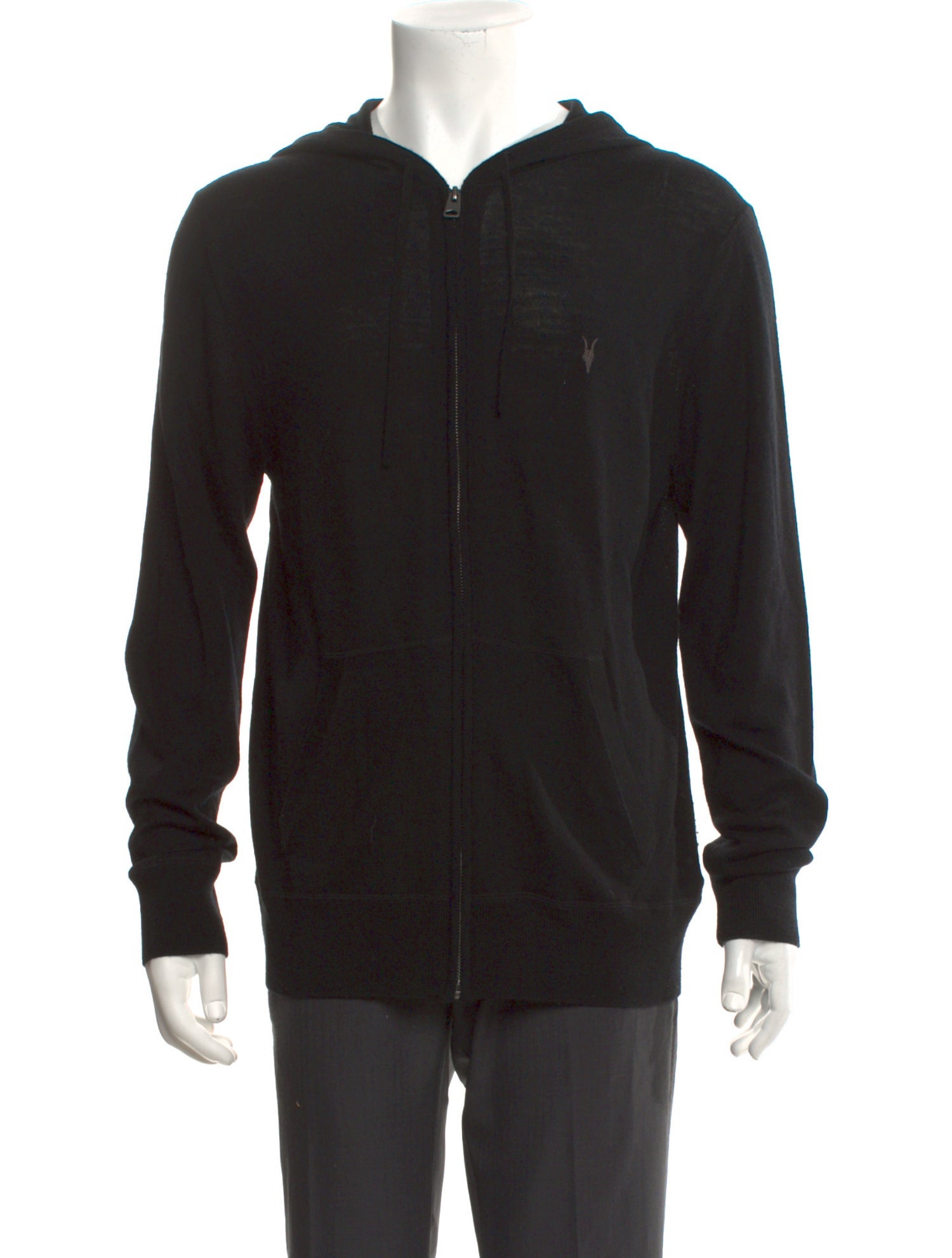 AllSaints Merino Wool Crew Neck Hoodie