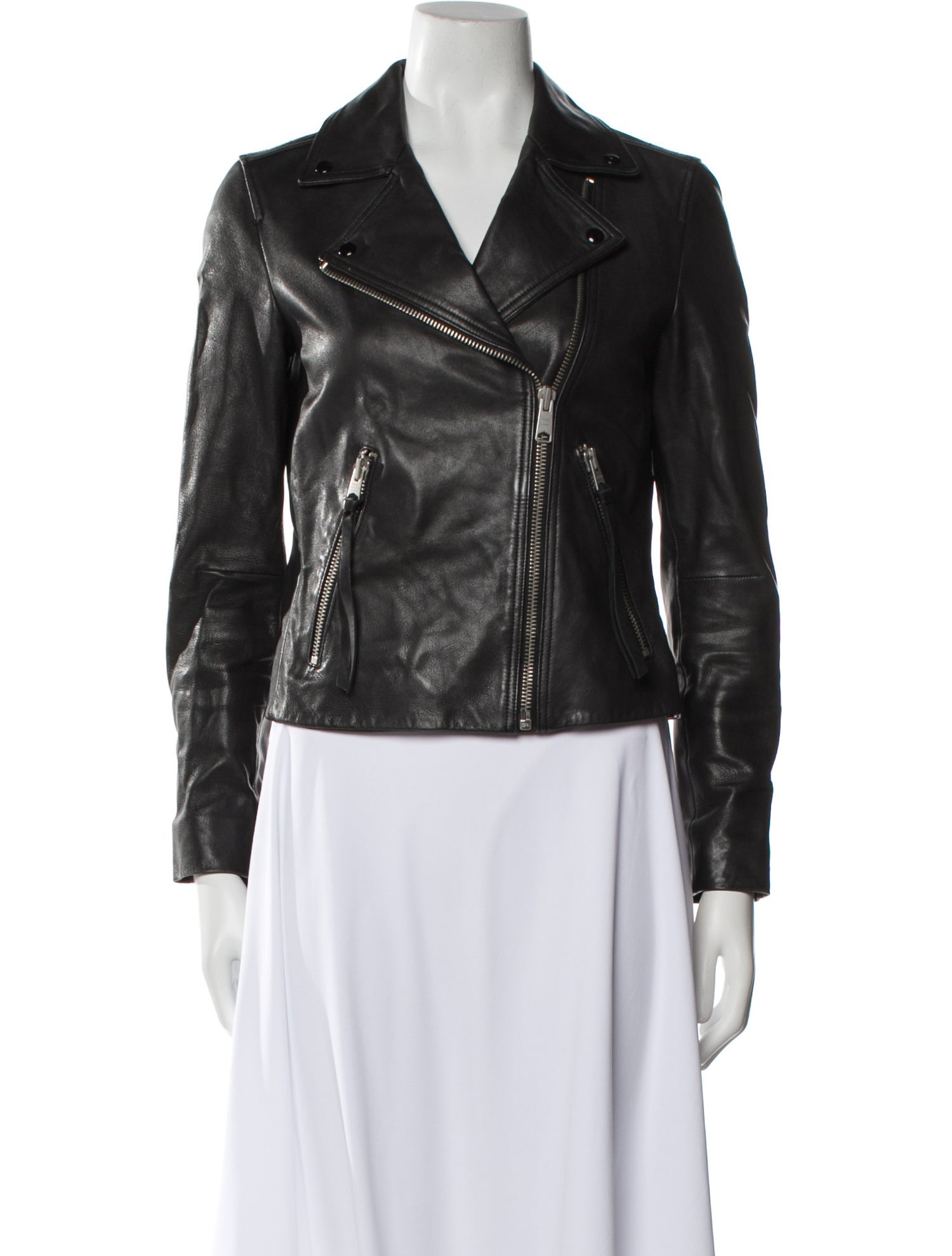 AllSaints Lamb Leather Biker Jacket