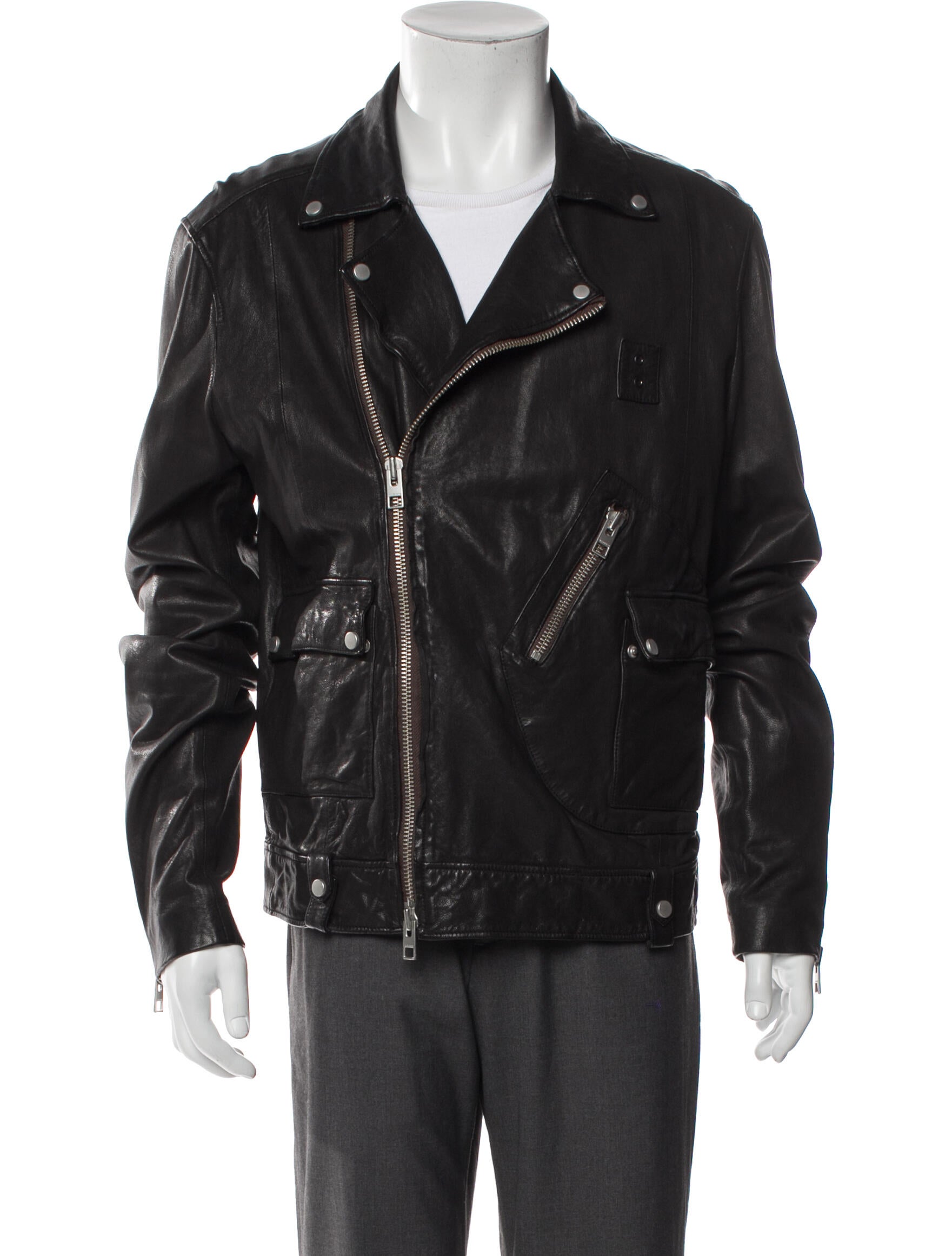 AllSaints Lamb Leather Moto Jacket