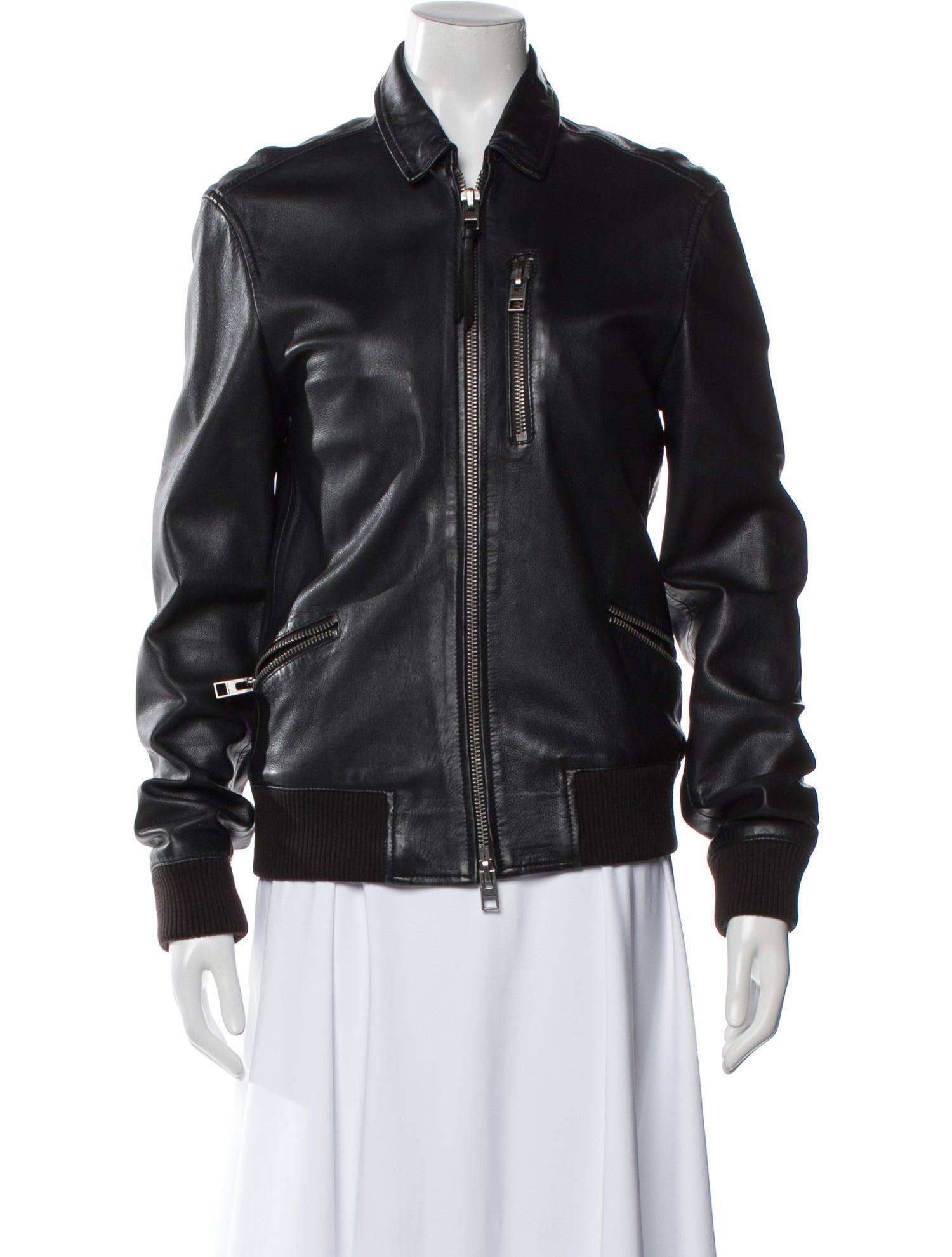 AllSaints Leather Bomber Jacket