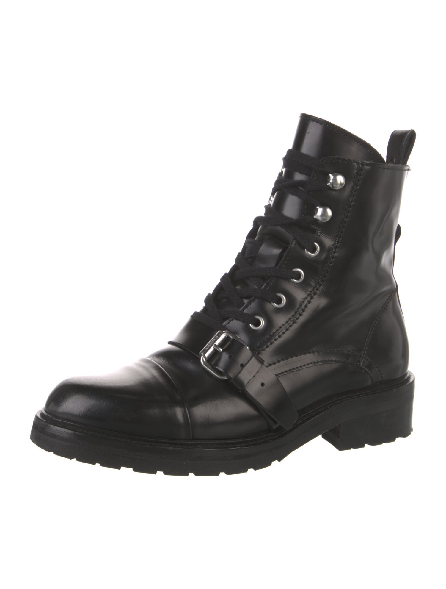AllSaints Patent Leather Combat Boots