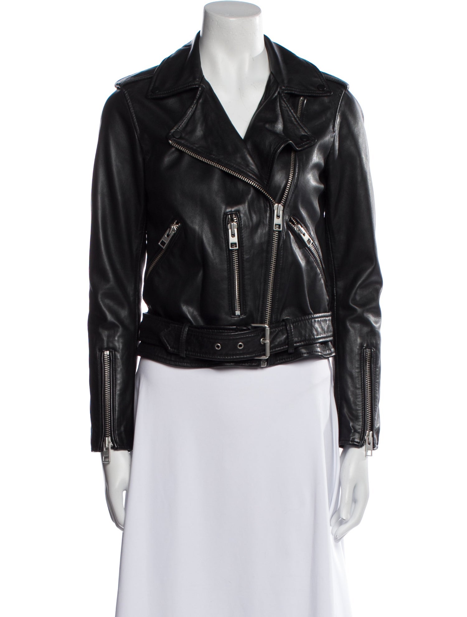 AllSaints Balfern Biker Leather Biker Jacket