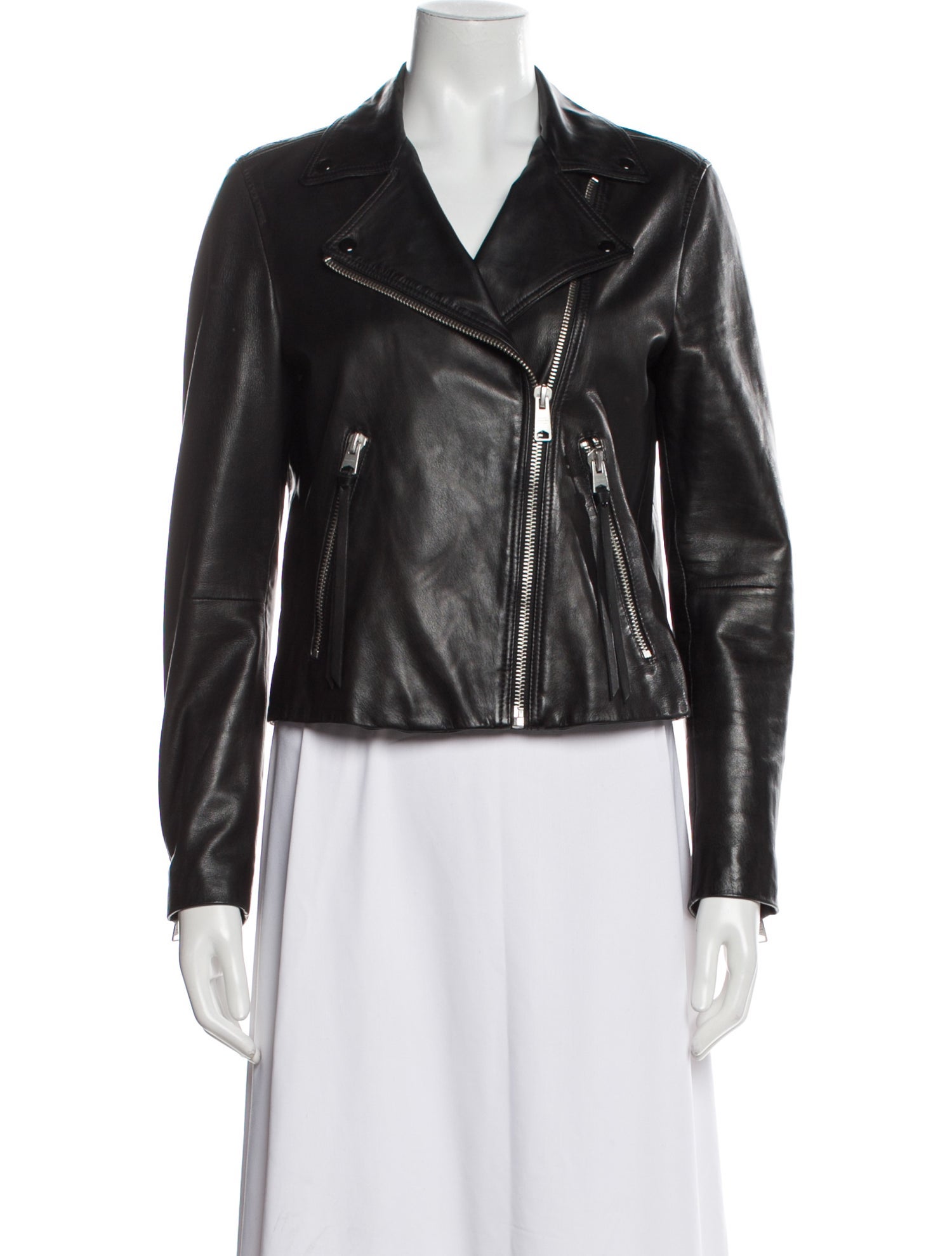 AllSaints Lamb Leather Biker Jacket