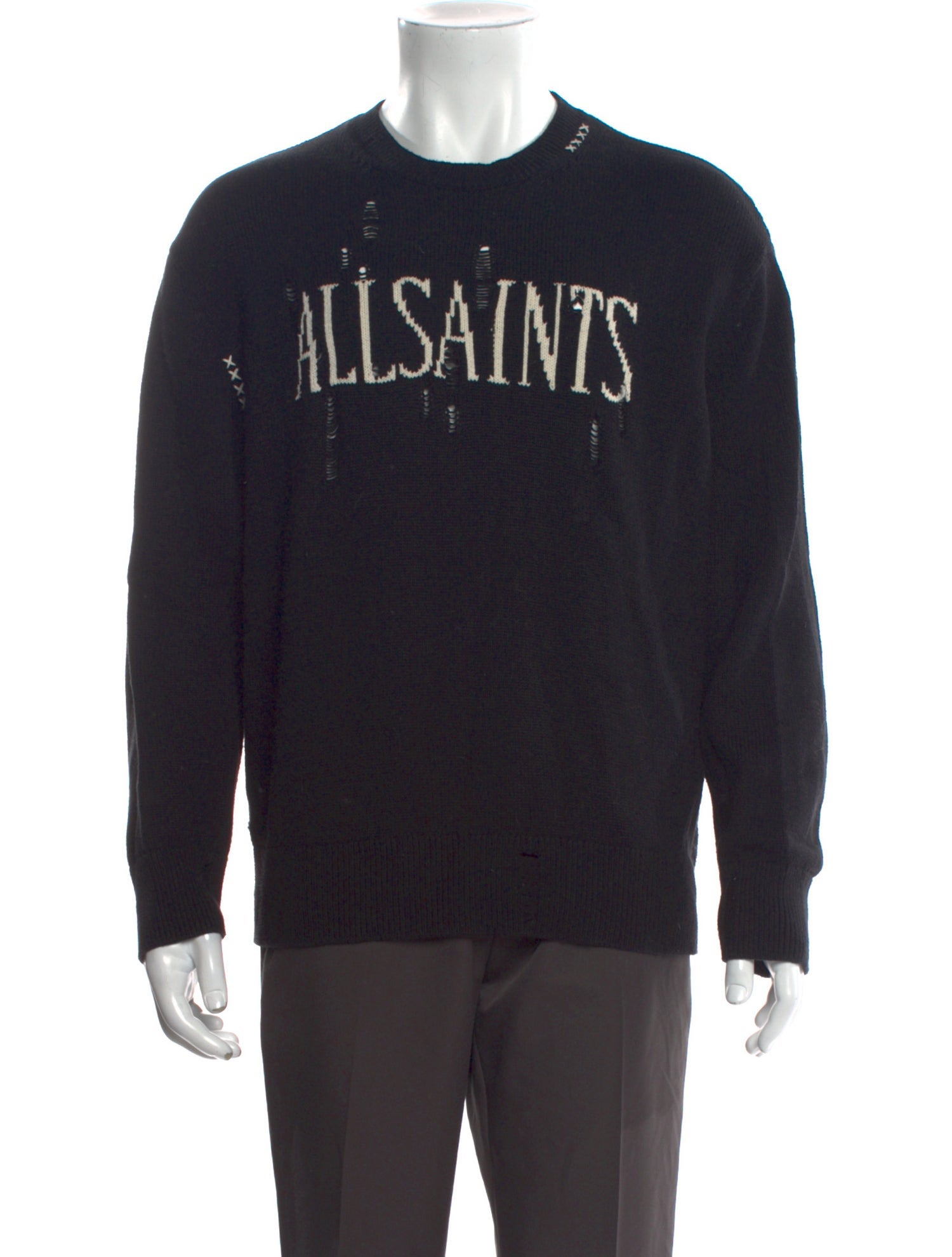 AllSaints Graphic Print Crew Neck Pullover