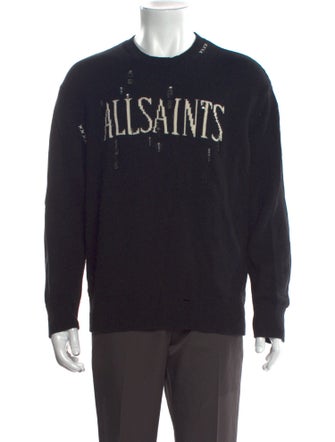 AllSaints Graphic Print Crew Neck Pullover
