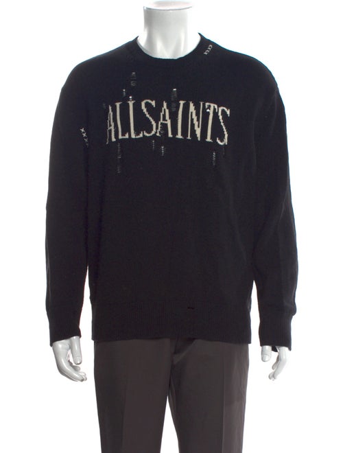 AllSaints Graphic Print Crew Neck Pullover