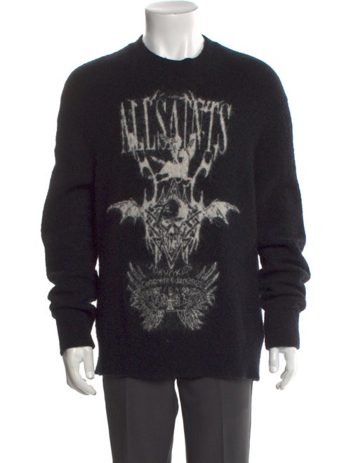 AllSaints Graphic Print Crew Neck Pullover