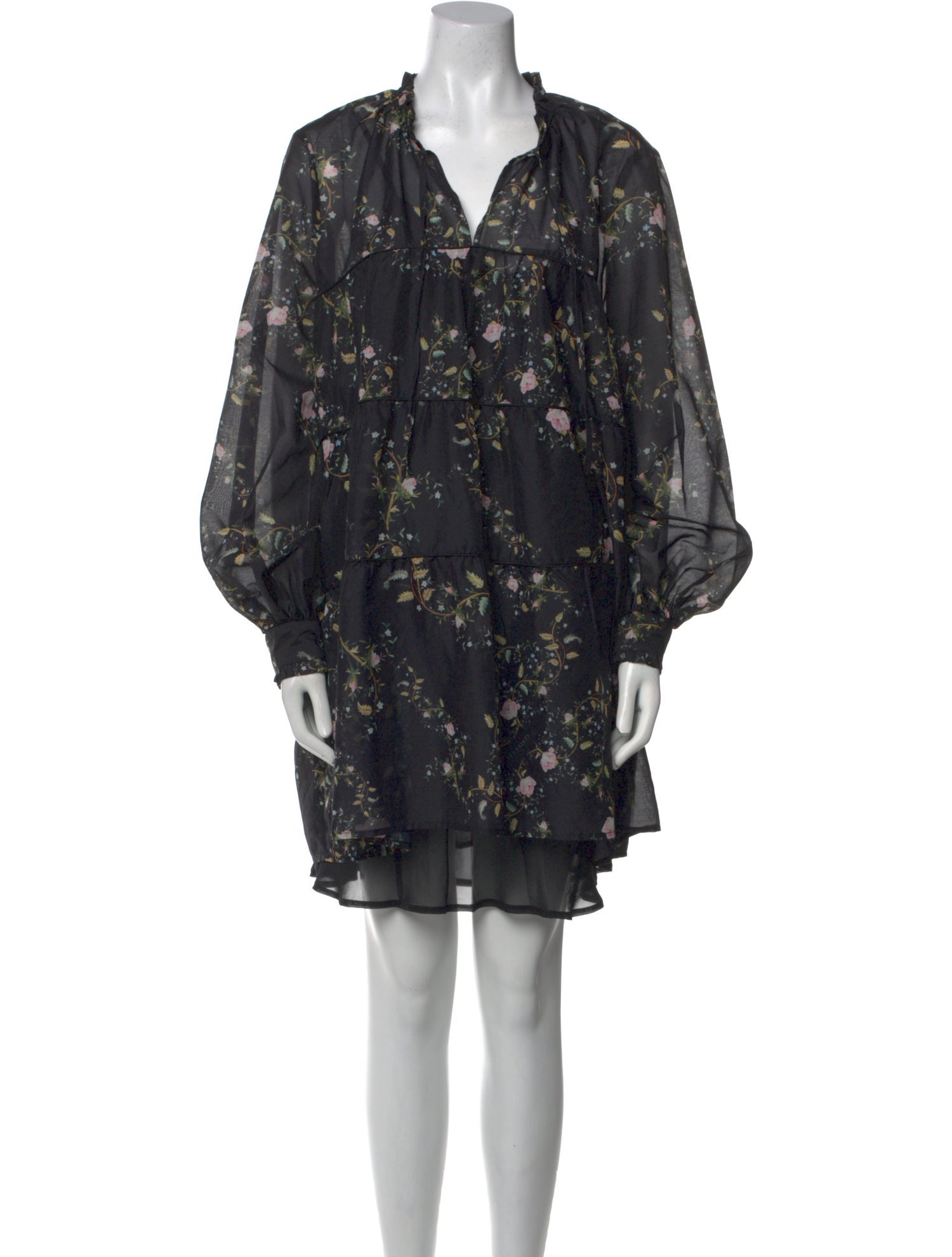 AllSaints Floral Print Mini Dress