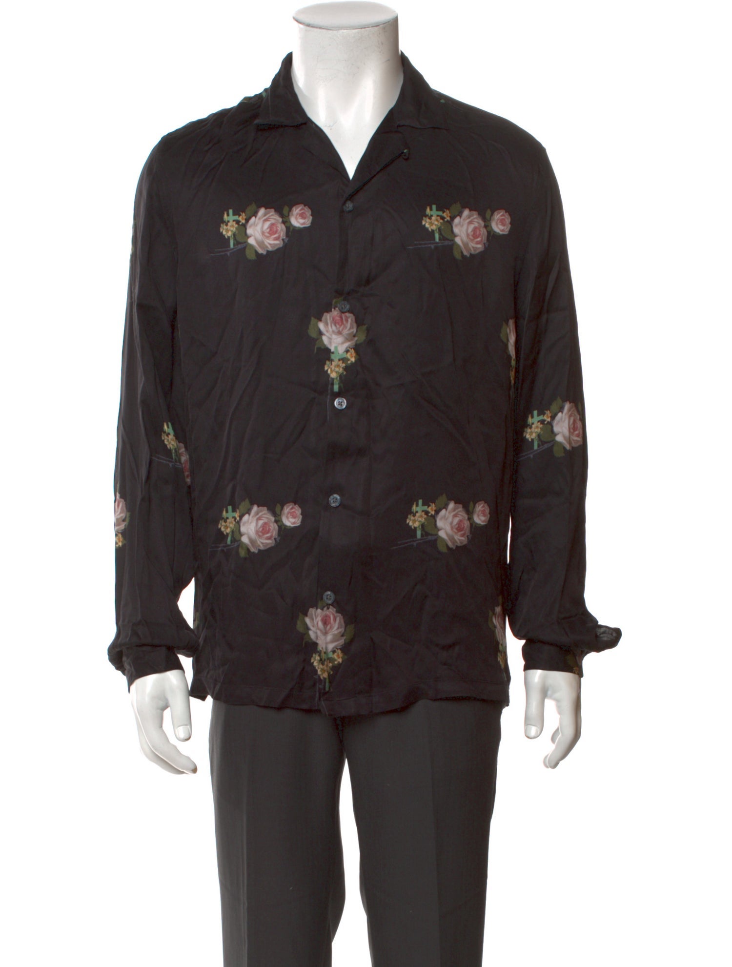 AllSaints Floral Print Long Sleeve Shirt