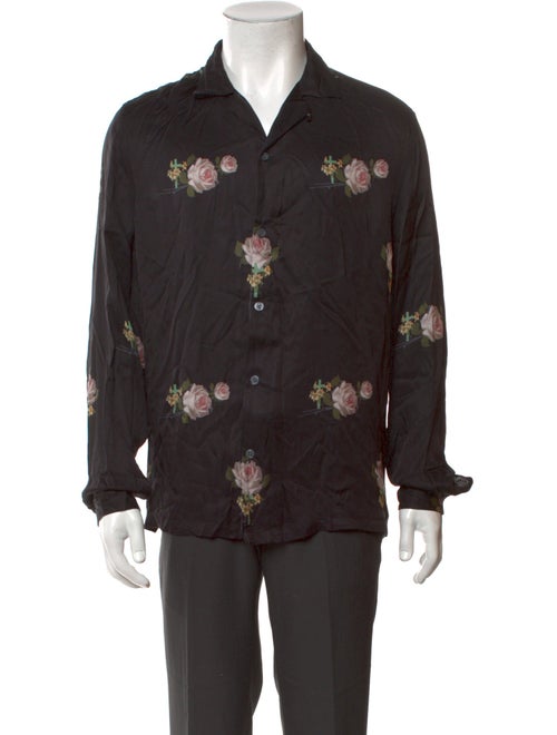 AllSaints Floral Print Long Sleeve Shirt
