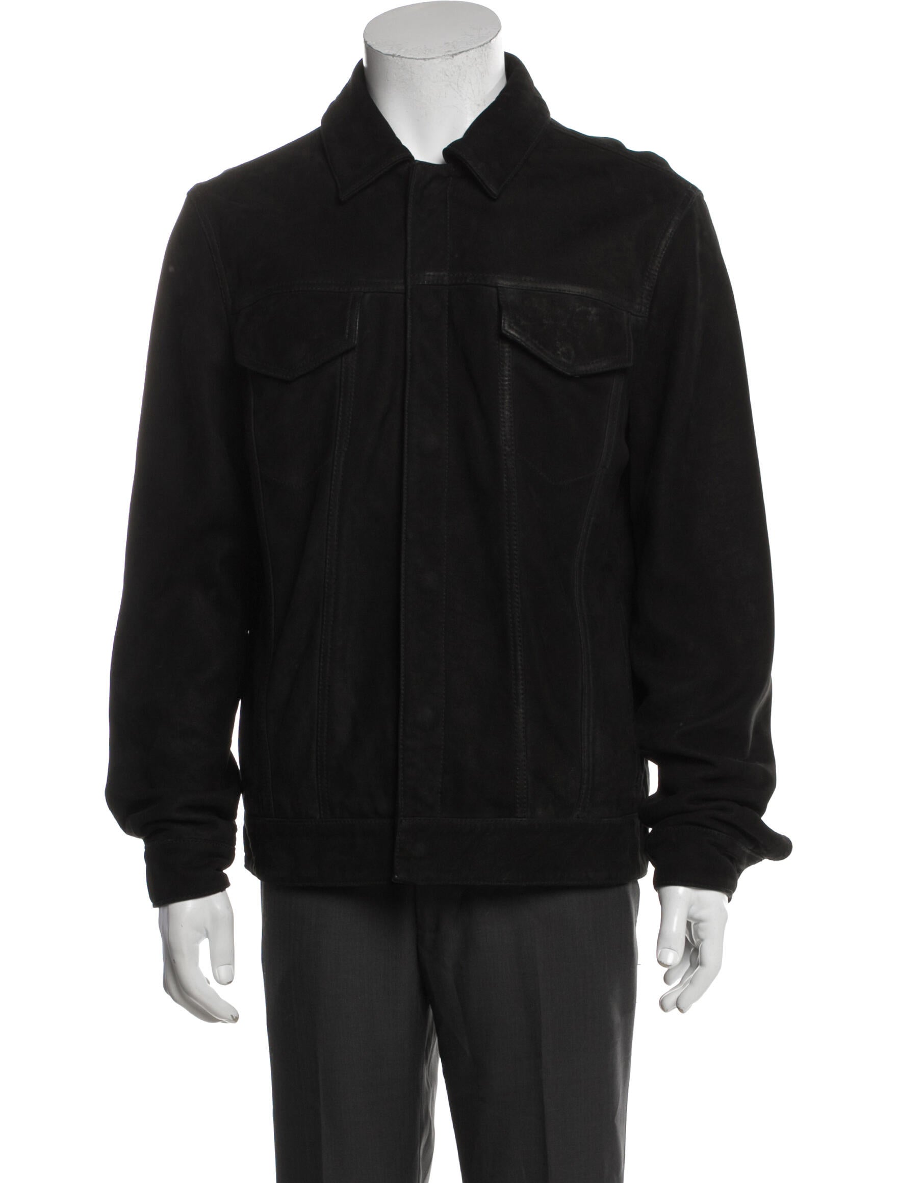 AllSaints Leather Trucker Jacket