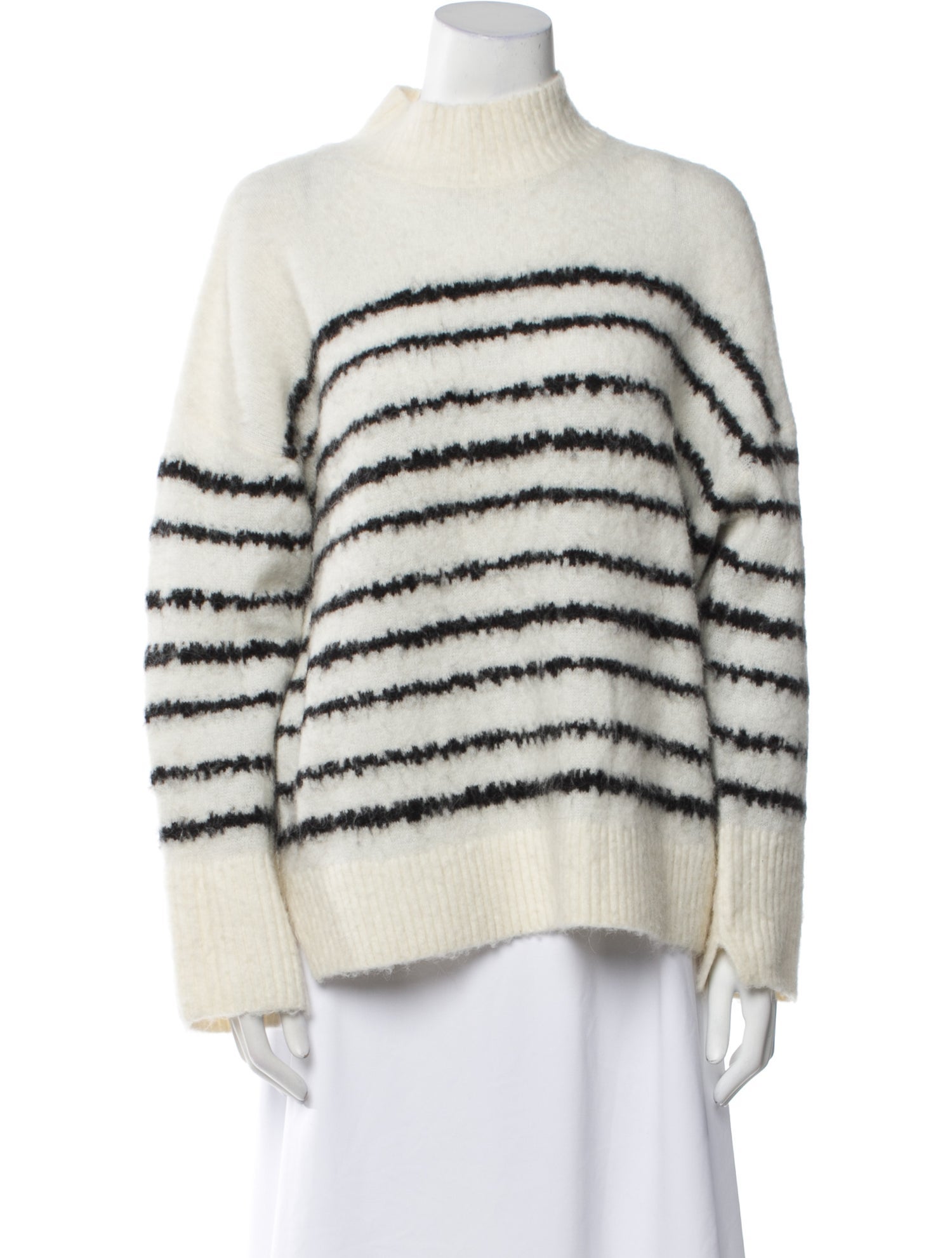 AllSaints Striped Mock Neck Sweater