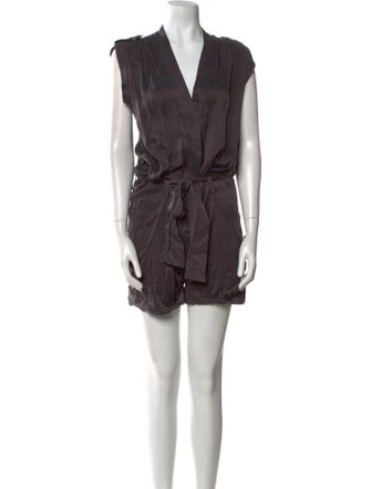 AllSaints Silk V-Neck Romper