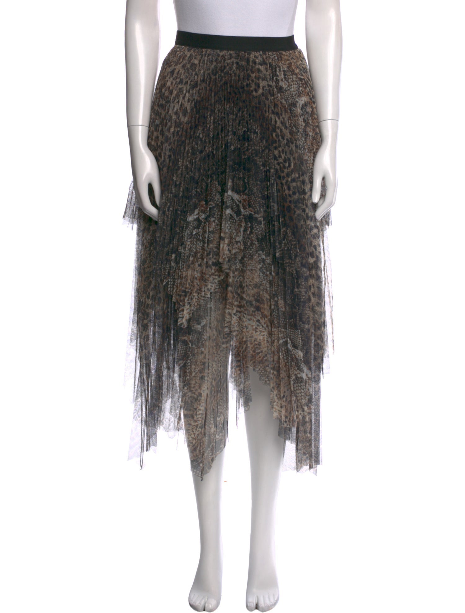 AllSaints Animal Print Midi Length Skirt