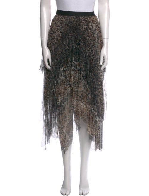 AllSaints Animal Print Midi Length Skirt