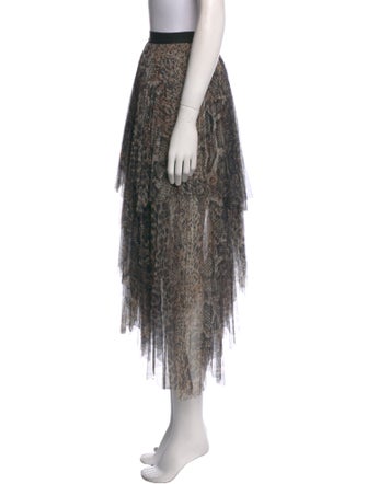 AllSaints Animal Print Midi Length Skirt