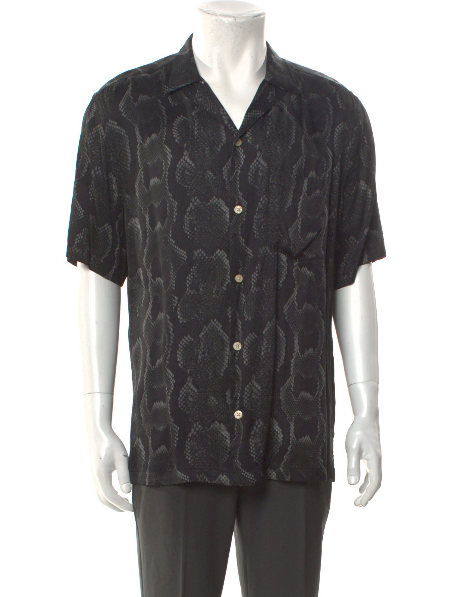 AllSaints Animal Print Short Sleeve Shirt