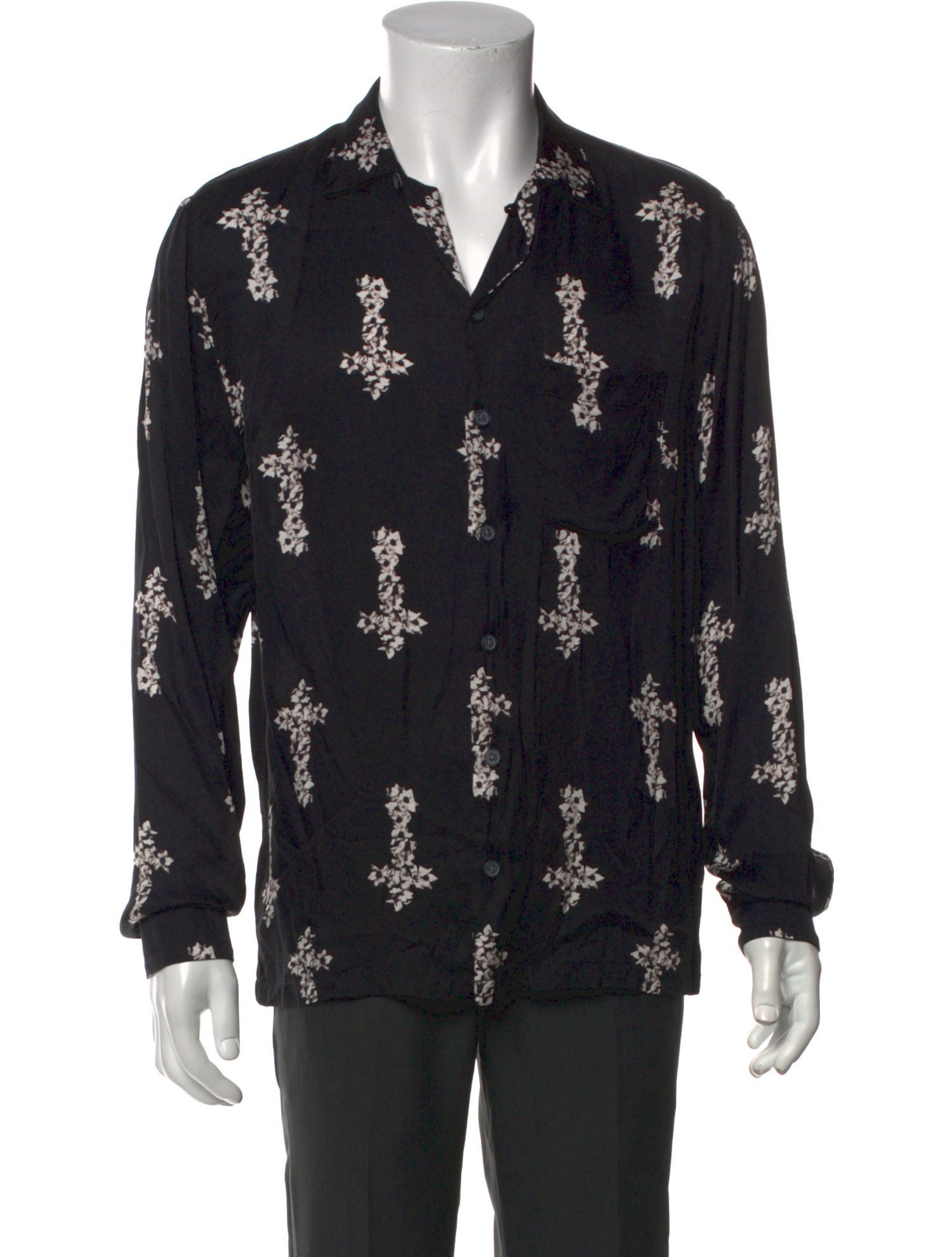 AllSaints Printed Long Sleeve Dress Shirt