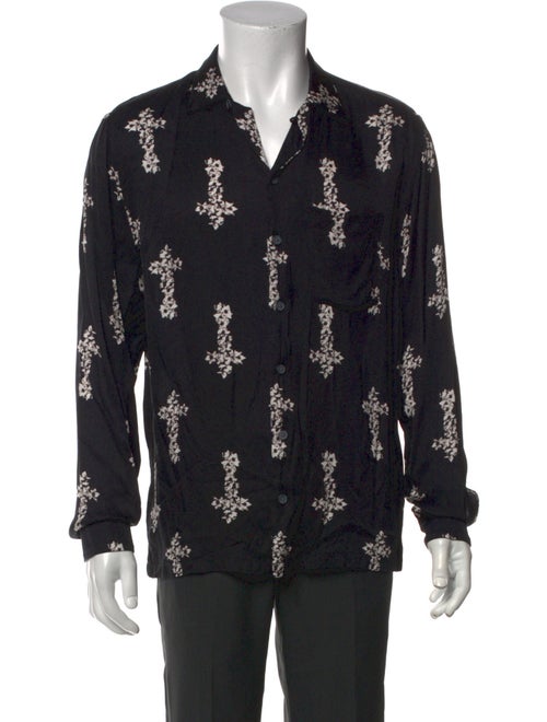 AllSaints Printed Long Sleeve Dress Shirt
