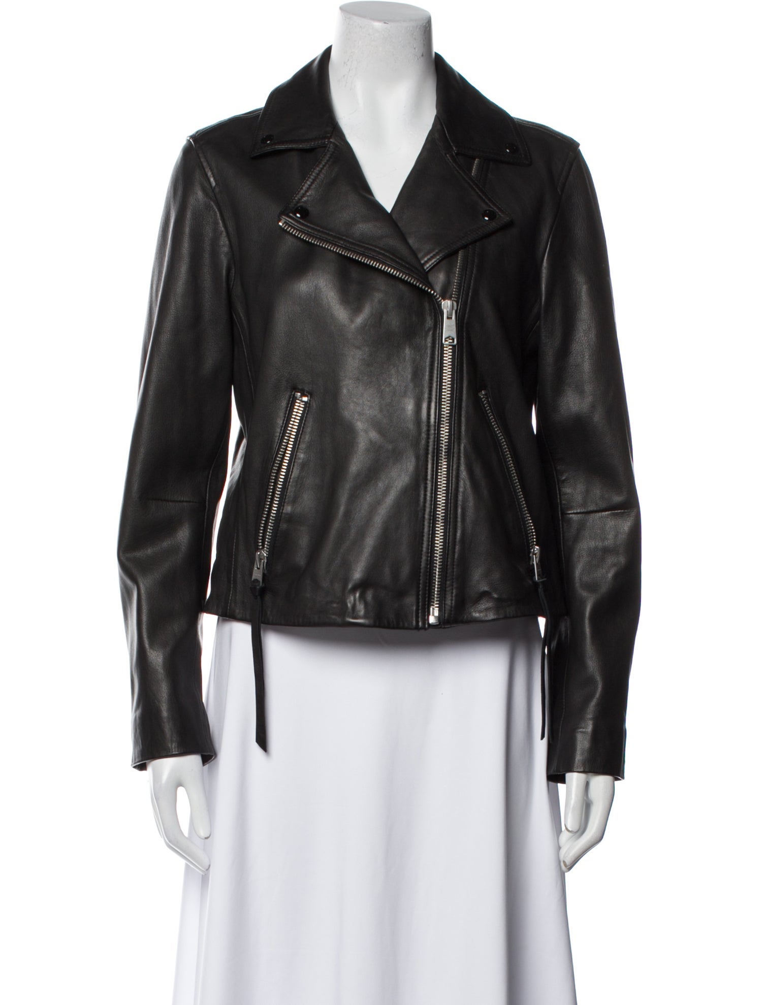 AllSaints Lamb Leather Biker Jacket